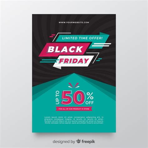 Premium Vector | Flat design black friday flyer