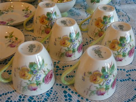 Royal Doulton Bone China Moss Rose Coffee Set Made In England Etsy