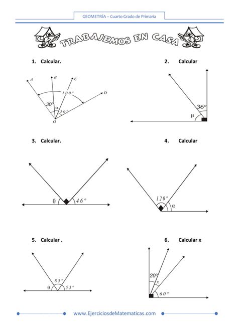 Ejercicios De Angulos Para Cuarto De Primaria Pdf