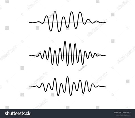 Sinusoid Signal Set Black Curve Sound Stock Vector (Royalty Free ...