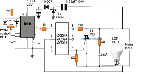 Dimmer Circuit for LED Bulbs - Electronic Circuit Projects