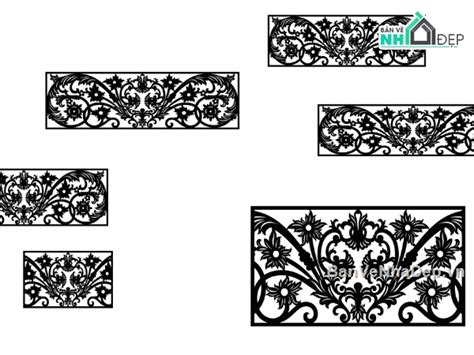 Lan can cnc model dxf 7 kích thước xây dựng