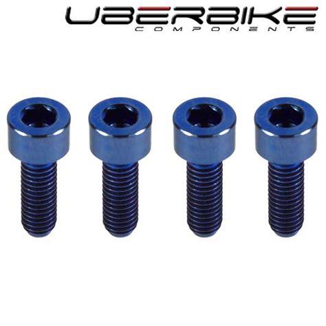 Uberbike M5x15 Avid Titanium Brake Lever Bolt Upgrade Kit Blue