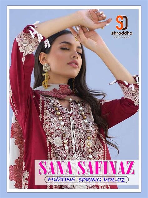 SHRADDHA DESIGNER PRESENT SANA SAFINA MUZLINE SPRING VOL 2 LAWN COTTON