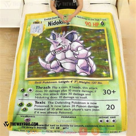 HOT Anime Pokemon Nidoking Base Set Blanket Express Your Unique Style With BoxBoxShirt
