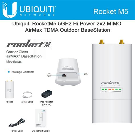 Ubiquiti Networks Airmax Basestation Rocketm Us Ghz Hi Power X