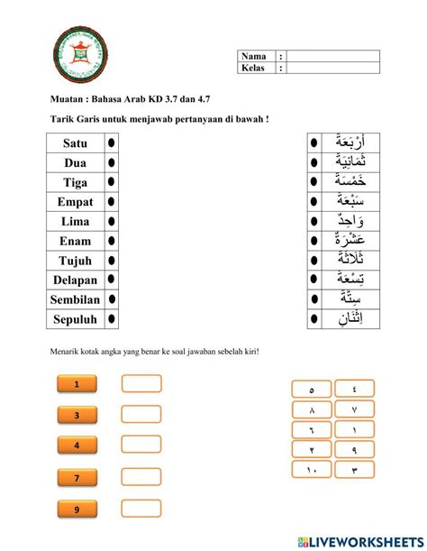 Arab Nombor Angka Worksheet Live Worksheets 40 Off