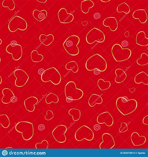 Love Heart Seamless Pattern Background Vector Illustration Stock