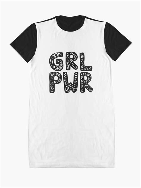 Graphic T Shirt Dress Grl Pwr Girl Power Typography Art By Chloes Drawings