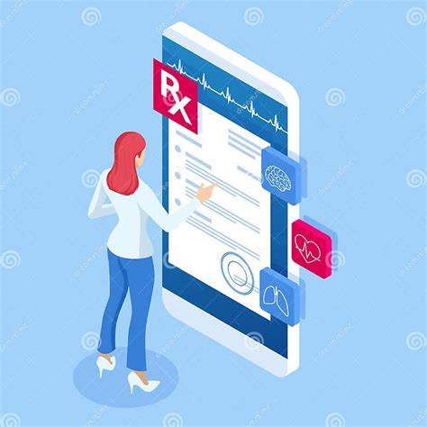 Isometric Online Doctor Consultation Healthcare Medical Concept