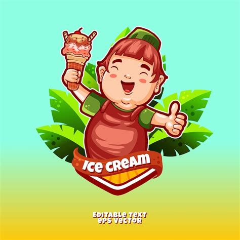 Premium Vector Funny Character Illustration Ice Cream