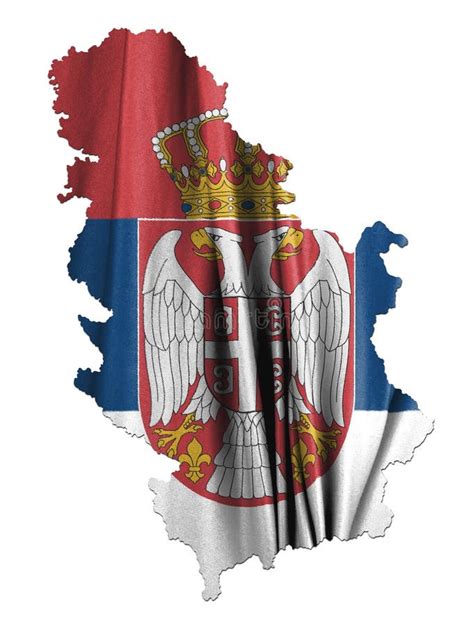 Serbian Map with Flag of Serbia Isolated on White Background ...