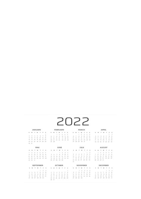 Free Printable 2022 Calendar Template For Kids To Design In The Playroom