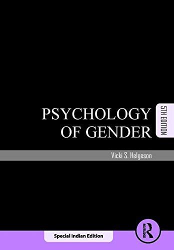 Psychology Of Gender 5th Edn Vicki S Helgeson 9780815366621 Abebooks