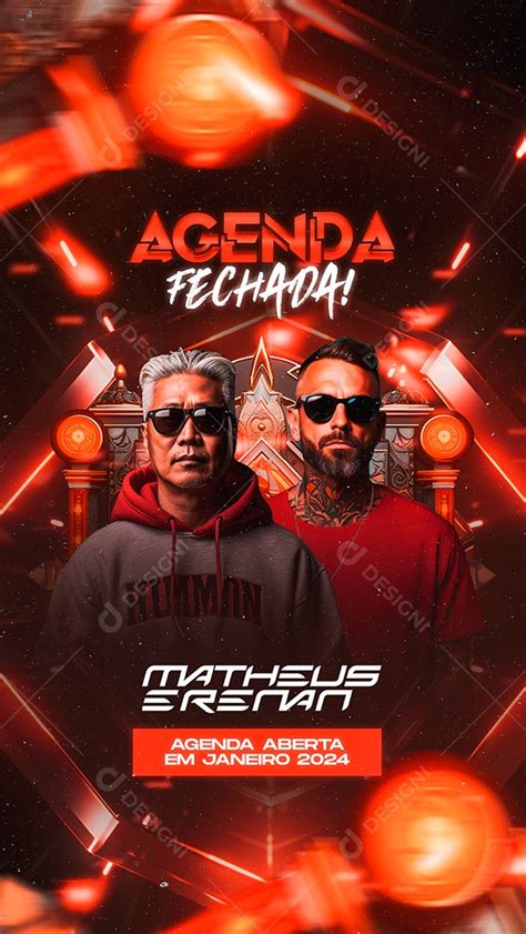 Story Flyer Agenda Fechada Matheus E Renan Social Media Psd Edit Vel