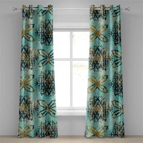 Ambesonne Bohemian Grommet Curtain Boho Art Pattern Ethnic 50x120