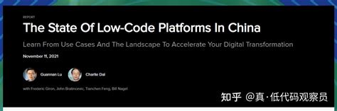 解读forrester《the State Of Low Code Platforms In China》（中国低代码平台发展报告）全文：9类