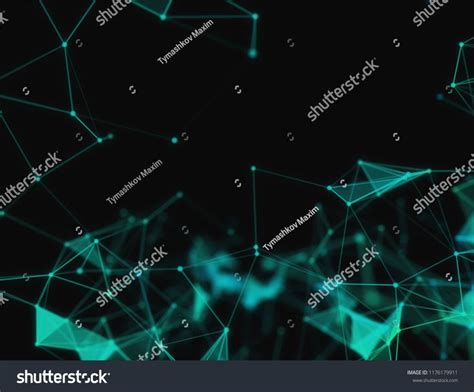 Abstract 3d Technology Futuristic Geometrical And Science Neon Visualization Plexus Digital