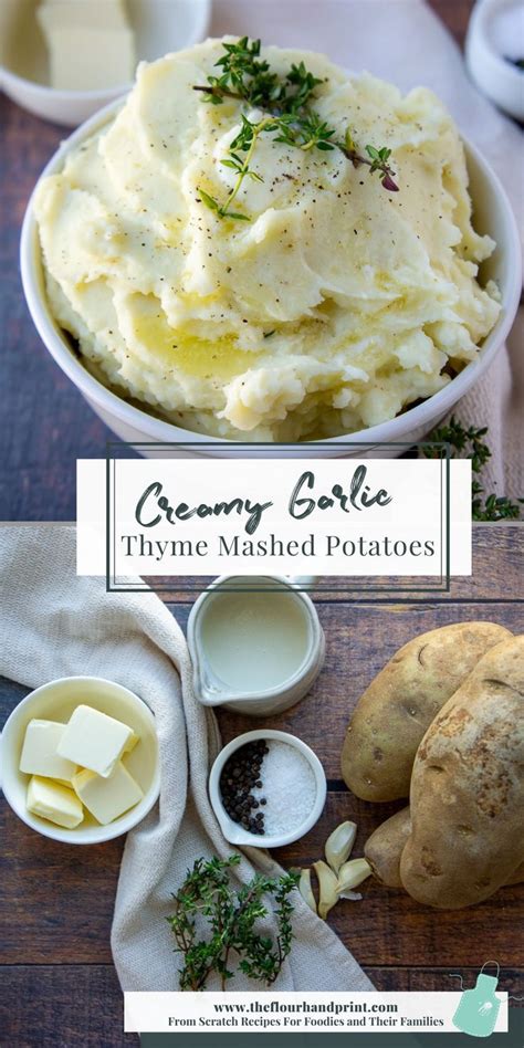 Fluffy Mashed Potatoes With Garlic And Thyme Potato Recipes Side Dishes Side Dish Recipes