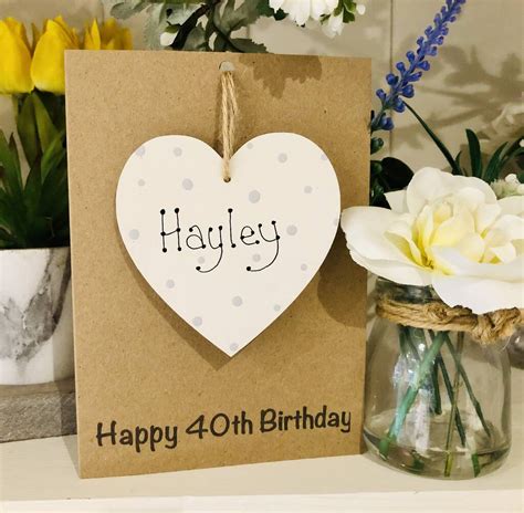 Personalised 40th Birthday Wooden Keepsake Card By Craft Heaven Designs