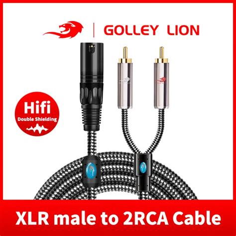 Golley Lion อะแดปเตอร์เสียบ Xlr ตัวผู้คุณภาพสูงสายเคเบิลตัวแยกสัญญาณ Y