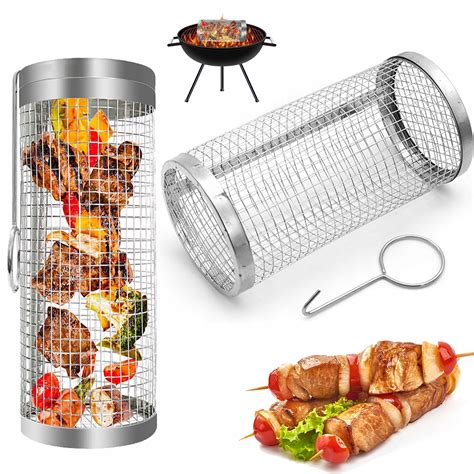 KOSZYK DO GRILLOWANIA BBQ SIATKA RUSZT WARZYW FRYTEK NA GRILLA 20cm