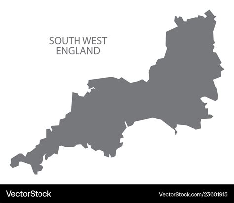 South west england map grey Royalty Free Vector Image