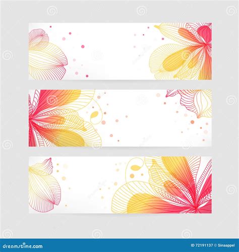 Set Of Floral Banners Stock Vector Illustration Of Decoration 72191137