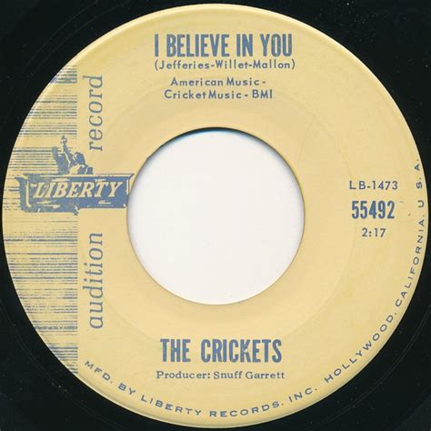 The Crickets I Believe In You Parisian Girl 1962 Vinyl Discogs