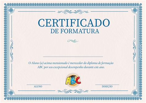 Certificado Formatura ABC Fazendo A Nossa Festa