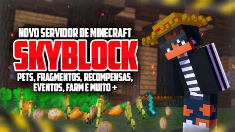 NOVO SERVIDOR De SKYBLOCK VIP FREE Para MINECRAFT PIRATA DUNGEONS