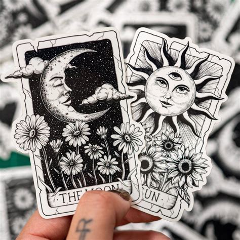 Sun And Moon Tarot Set Of Stickers Sun And Moon Tarot Tarot Card