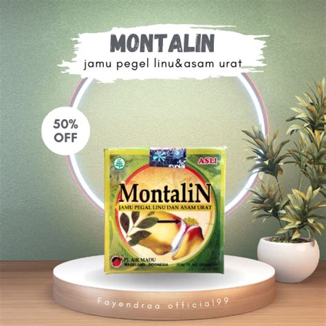 Montalin Jamu Obat Kapsul Asam Urat Original Box Isi Sachet