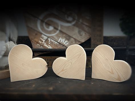 Set Of Unfinished Chunky Wood Hearts Valentines Diy Valentines Home