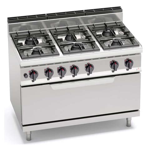 BERTO S G7F6 T G7F6P T Cocina Industrial 6 Fuegos A Gas Con Horno 1045