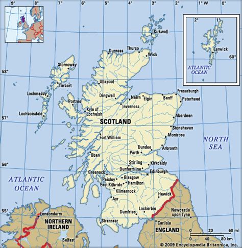 Scotland Political Map Dingwall Lerwick Roman Names Arbroath