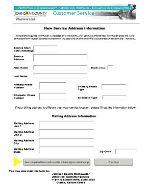 Fillable Online Jocogov Service Request Form Johnson County Jocogov