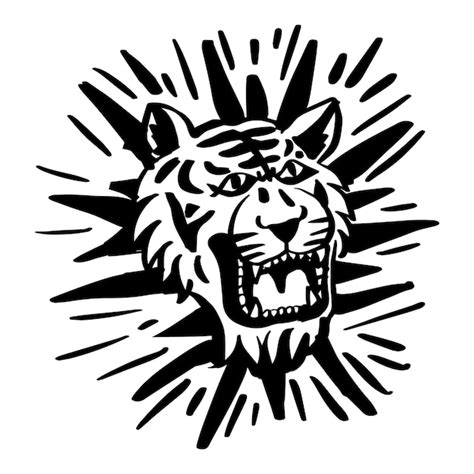 Premium Vector Tiger Head Hand Drawing Vector Illustration For Your