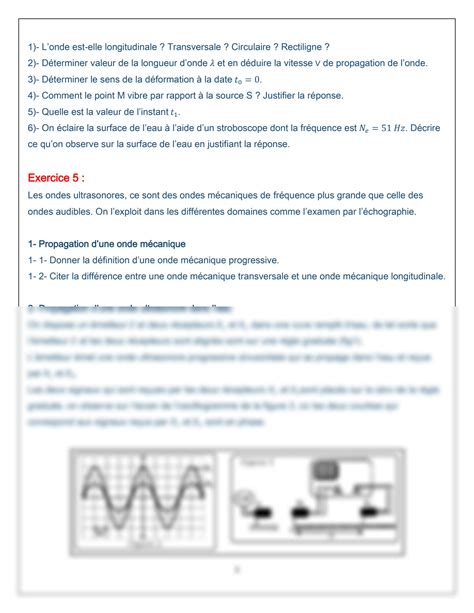 SOLUTION Exercices Ondes Mecaniques Progressives Periodiques 2bac Biof