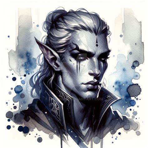 Drow Male Art Portrait Character Dnd Adoptable 5 By Dissunder On