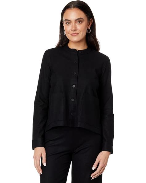 Women S Eileen Fisher Petite Mandarin Collar Jacket Zappos