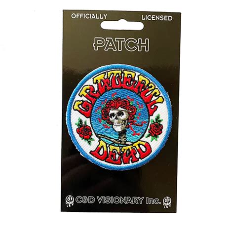 Grateful Dead Skull And Roses Mini Embroidered Iron On Patch At Sticker Shoppe