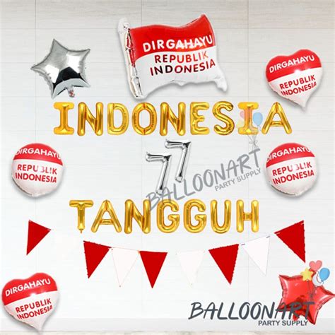 Jual Terbaru Dirgahayu Indonesia Tangguh Dekorasi Set Balon 17 Agustus