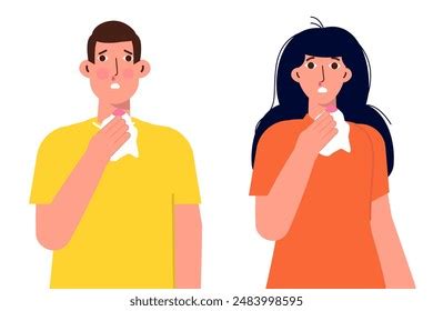 Nose Bleeds Nosebleeds Concept Man Woman Stock Vector Royalty Free