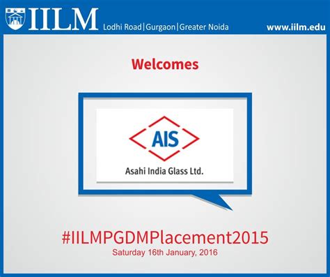 Asahi India Glass Ltd Ais Iilm Career Management Centre