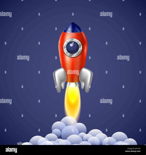 Rocket Icon Space Vector Spaceship Technology Illustration Ship Fire