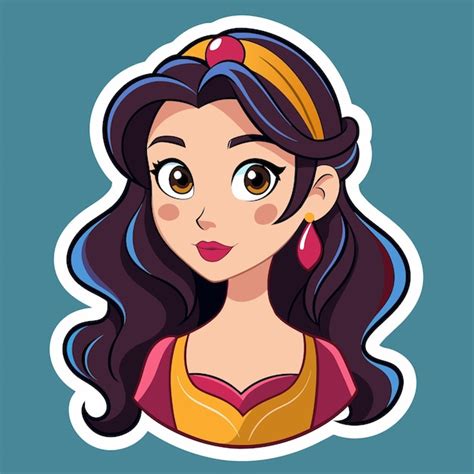 Premium Vector Beautiful Girl Sticker Vector