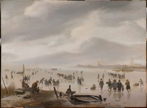 A Winter Landscape With Skaters On The Ice Bijl Van Urk