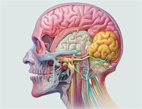 Close up do cérebro humano mostrando neurônios disparando e extensões