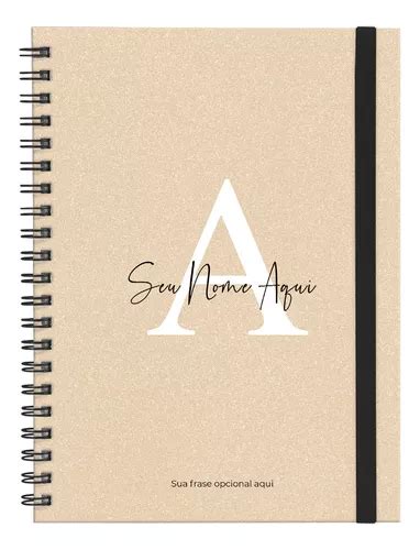 Caderno Universitário Plus Personalizado Areia Nude 12 Mat